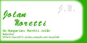 jolan moretti business card